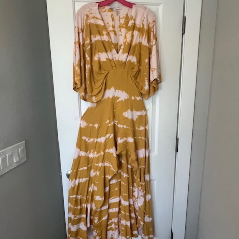 Young Fabulous & Broke Mustard and Blush Tie-Dye High-Low Maxi Dress - Picture 4 of 8